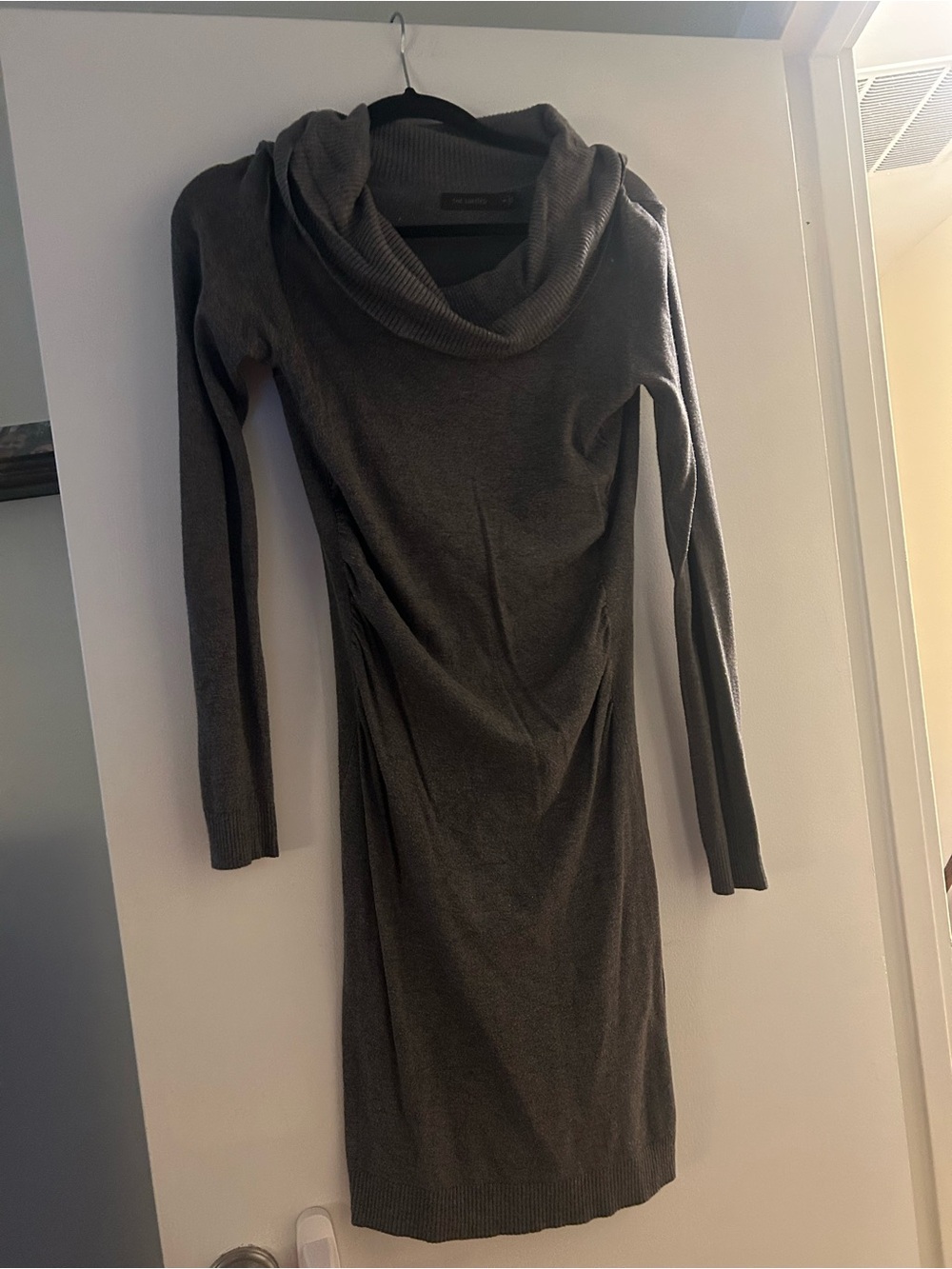 The Limited Charcoal Cowl-Neck Long Sleeve Sweater Dress